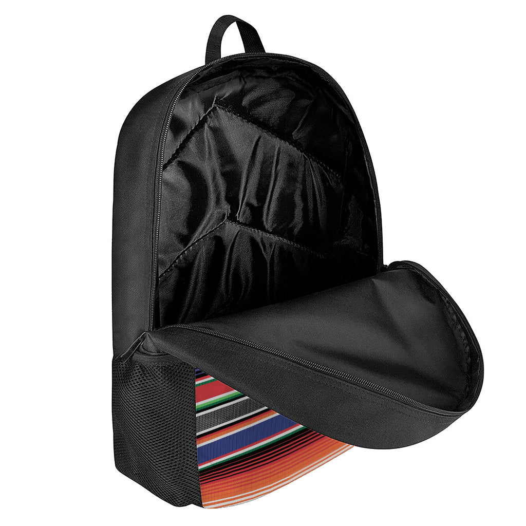 Vintage Mexican Serape Pattern Print 17 Inch Backpack