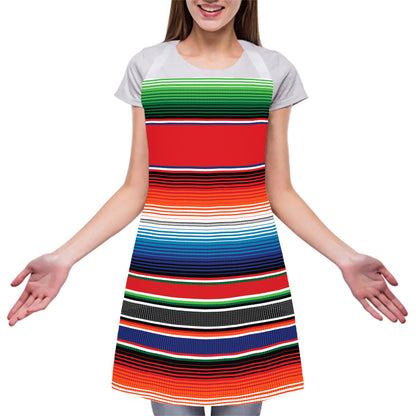 Vintage Mexican Serape Pattern Print Adjustable Apron
