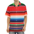 Vintage Mexican Serape Pattern Print Aloha Shirt