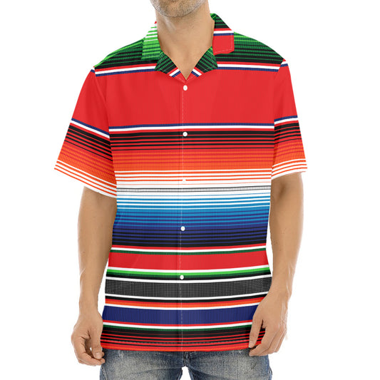 Vintage Mexican Serape Pattern Print Aloha Shirt
