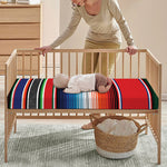 Vintage Mexican Serape Pattern Print Baby Crib Sheet