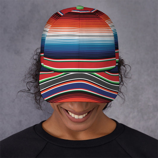 Vintage Mexican Serape Pattern Print Baseball Cap