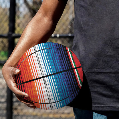 Vintage Mexican Serape Pattern Print Basketball