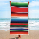 Vintage Mexican Serape Pattern Print Beach Towel
