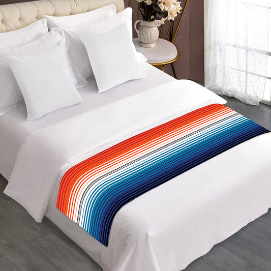 Vintage Mexican Serape Pattern Print Bed Runner