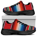 Vintage Mexican Serape Pattern Print Black Chunky Shoes