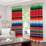 Vintage Mexican Serape Pattern Print Blackout Grommet Curtains