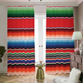 Vintage Mexican Serape Pattern Print Dimout Pencil Pleat Curtains