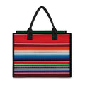 Vintage Mexican Serape Pattern Print Canvas Tote Bag