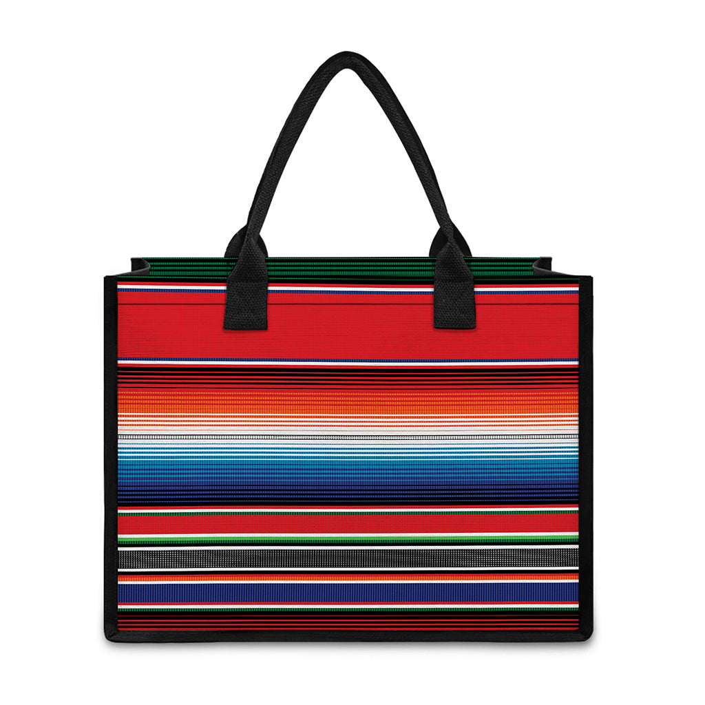 Vintage Mexican Serape Pattern Print Canvas Tote Bag
