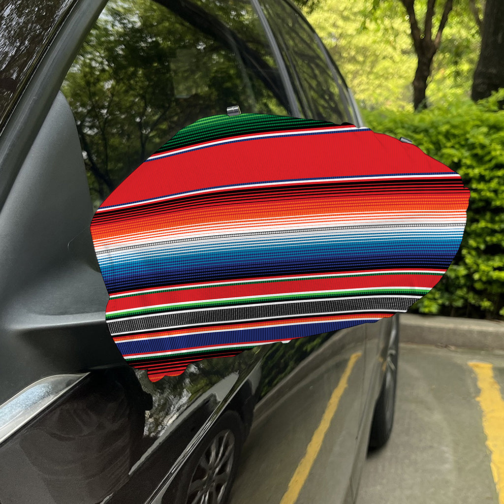 Vintage Mexican Serape Pattern Print Car Side Mirror Covers