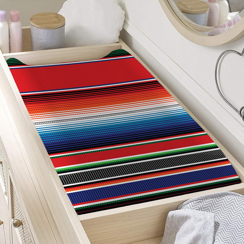 Vintage Mexican Serape Pattern Print Changing Pad Cover