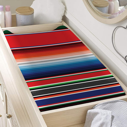 Vintage Mexican Serape Pattern Print Changing Pad Cover