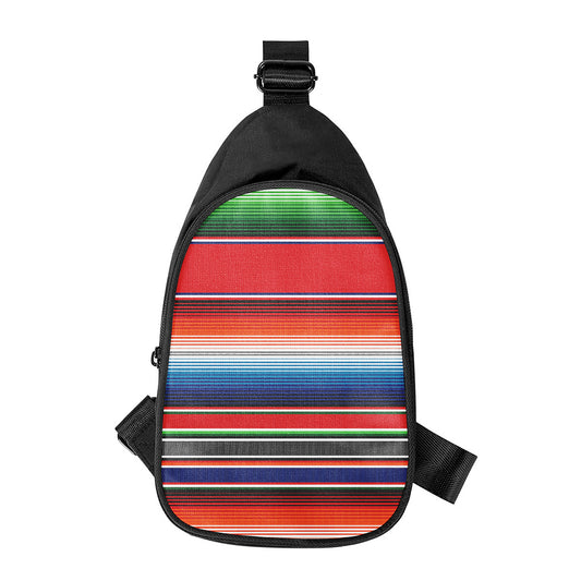 Vintage Mexican Serape Pattern Print Chest Bag