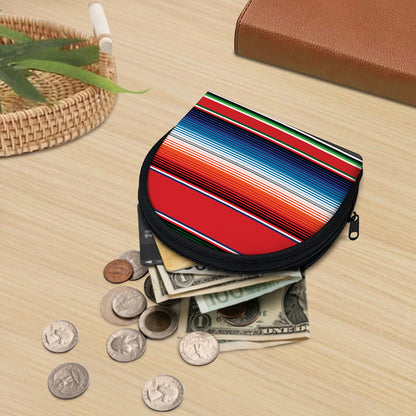 Vintage Mexican Serape Pattern Print Coin Purse