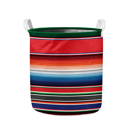 Vintage Mexican Serape Pattern Print Collapsible Laundry Basket