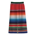 Vintage Mexican Serape Pattern Print Cotton Front Slit Maxi Skirt