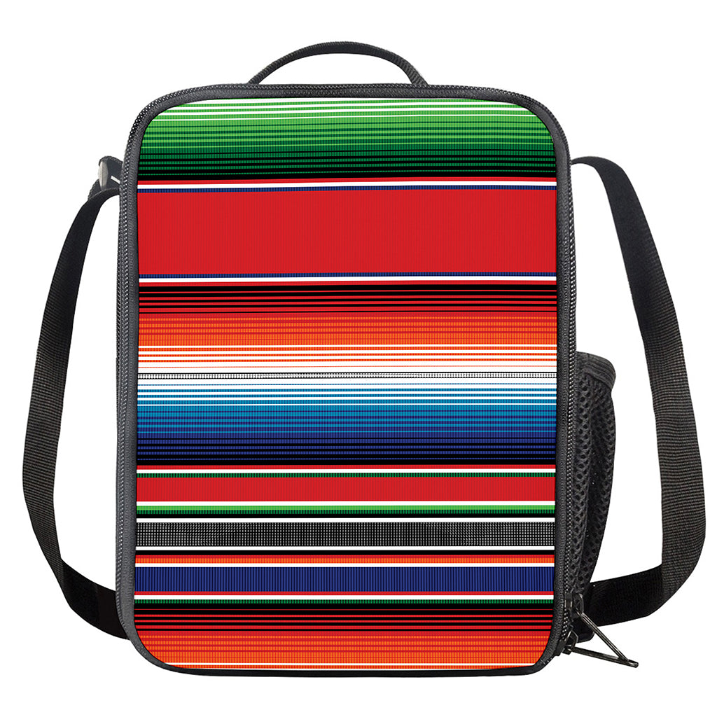 Vintage Mexican Serape Pattern Print Crossbody Lunch Bag