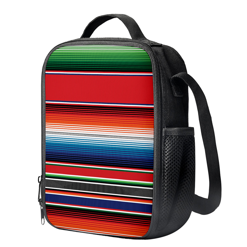 Vintage Mexican Serape Pattern Print Crossbody Lunch Bag