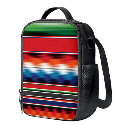 Vintage Mexican Serape Pattern Print Crossbody Lunch Bag