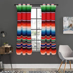 Vintage Mexican Serape Pattern Print Curtain