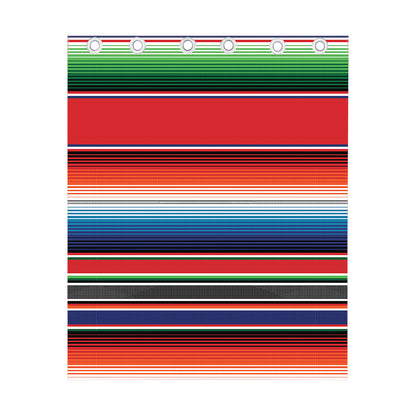 Vintage Mexican Serape Pattern Print Curtain