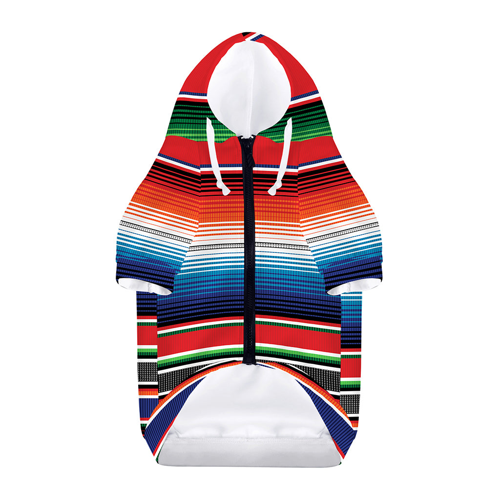 Vintage Mexican Serape Pattern Print Dog Zip Up Hoodie