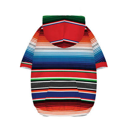 Vintage Mexican Serape Pattern Print Dog Zip Up Hoodie