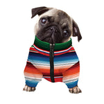 Vintage Mexican Serape Pattern Print Dog Zip Up Jacket