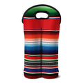 Vintage Mexican Serape Pattern Print Double Neoprene Wine Tote