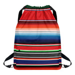 Vintage Mexican Serape Pattern Print Drawstring Backpack