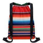 Vintage Mexican Serape Pattern Print Drawstring Backpack