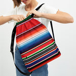Vintage Mexican Serape Pattern Print Drawstring Backpack