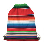 Vintage Mexican Serape Pattern Print Drawstring Bag