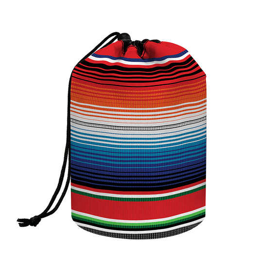 Vintage Mexican Serape Pattern Print Drawstring Makeup Bag