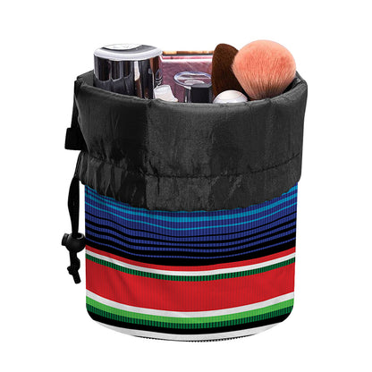Vintage Mexican Serape Pattern Print Drawstring Makeup Bag