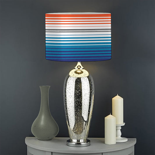 Vintage Mexican Serape Pattern Print Drum Lamp Shade