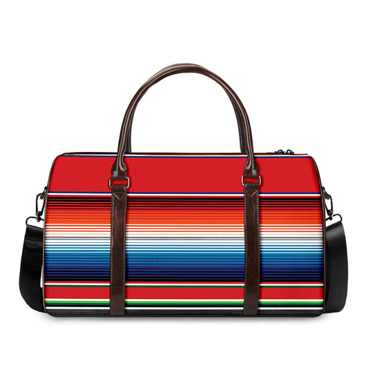 Vintage Mexican Serape Pattern Print Duffle Bag