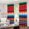 Vintage Mexican Serape Pattern Print Extra Wide Grommet Curtains