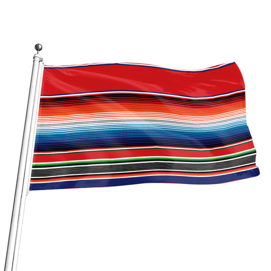 Vintage Mexican Serape Pattern Print Flag