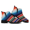 Vintage Mexican Serape Pattern Print Flat Ankle Boots