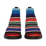 Vintage Mexican Serape Pattern Print Flat Ankle Boots