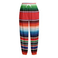 Vintage Mexican Serape Pattern Print Fleece Lined Knit Pants
