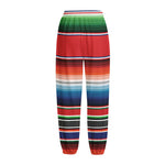 Vintage Mexican Serape Pattern Print Fleece Lined Knit Pants