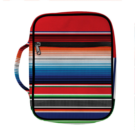 Vintage Mexican Serape Pattern Print Front Pocket Bible Bag