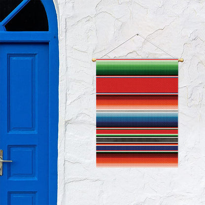 Vintage Mexican Serape Pattern Print Garden Flag