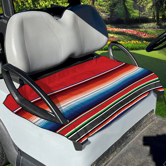 Vintage Mexican Serape Pattern Print Golf Cart Seat Cover