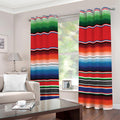 Vintage Mexican Serape Pattern Print Grommet Curtains
