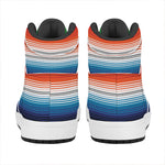 Vintage Mexican Serape Pattern Print High Top Leather Sneakers