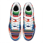 Vintage Mexican Serape Pattern Print High Top Leather Sneakers